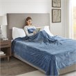 Beautyrest Polyester Knitted Solid Microlight Heated Blanket in Sapphire Blue