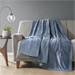 Beautyrest Polyester Knitted Solid Microlight Heated Throw in Sapphire Blue