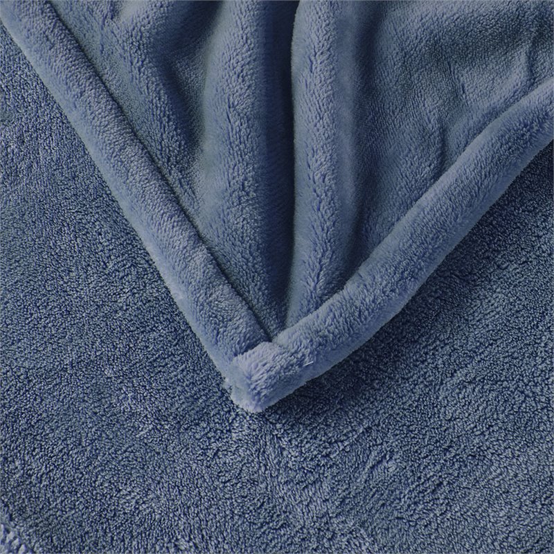 Beautyrest Polyester Knitted Solid Microlight Heated Throw in Sapphire Blue