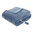 Beautyrest Polyester Knitted Solid Microlight Heated Throw in Sapphire Blue