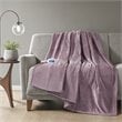 Beautyrest Polyester Knitted Solid Microlight Heated Throw in Lavender Purple