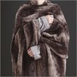 Beautyrest Polyester Faux Tip Dye Long Fur Heated Throw in Chocolate
