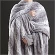 Beautyrest Polyester Faux Tip Dye Long Fur Heated Throw in Gray