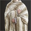 Beautyrest Polyester Faux Tip Dye Long Fur Heated Throw in Sand Brown