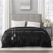 Beautyrest Polyester Solid Microlight Reversible Heated Blanket in Black