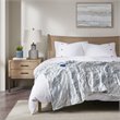 Beautyrest Polyester Marble Faux Fur Heated Throw in Gray/Blue