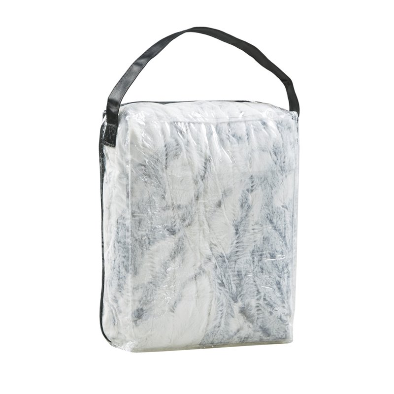 Beautyrest Polyester Marble Faux Fur Heated Throw in Gray/Blue