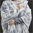 Beautyrest Polyester Marble Faux Fur Heated Throw in Gray/Blue