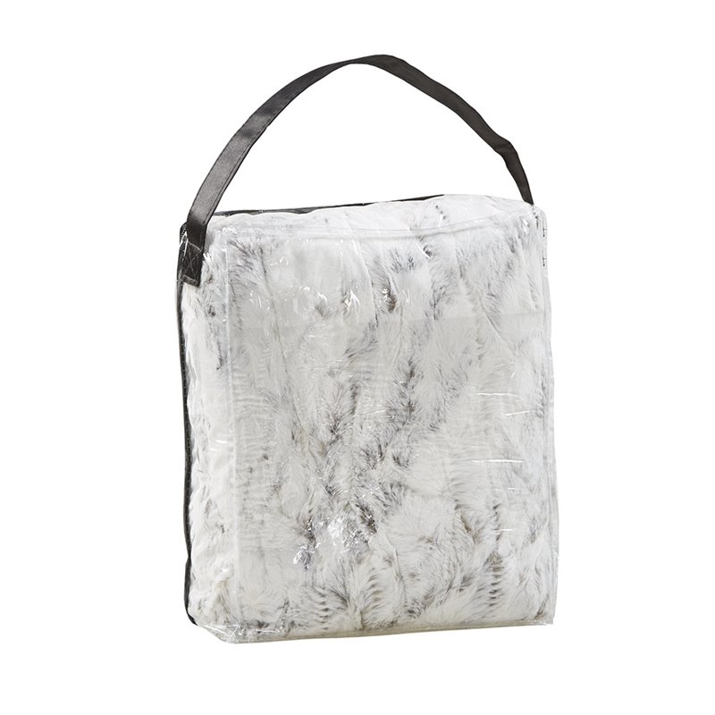 Beautyrest Polyester Marble Faux Fur Heated Throw in Natural Marble
