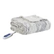 Beautyrest Polyester Marble Faux Fur Heated Throw in Natural Marble