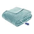 Beautyrest Polyester Solid Microlight Heated Throw in Aqua Blue