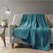 Beautyrest Polyester Solid Microlight Heated Throw in Teal Blue