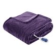 Beautyrest Polyester Solid Microlight Heated Throw in Purple