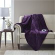 Beautyrest Polyester Solid Microlight Berber Heated Throw in Purple