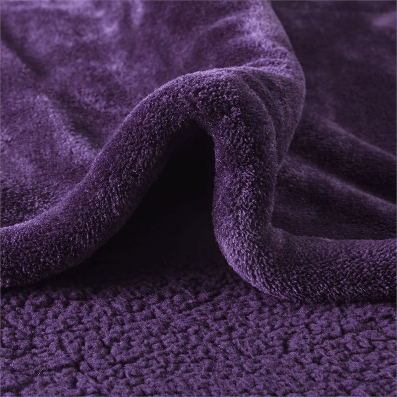 Beautyrest Polyester Solid Microlight Berber Heated Throw in Purple