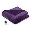 Beautyrest Polyester Solid Microlight Berber Heated Throw in Purple
