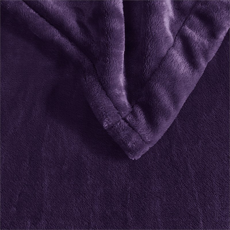 Beautyrest Polyester Solid Microlight Reversible Heated Blanket in Purple