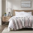 Beautyrest Polyester Oversized Faux Tip Dye Heated Throw in Blush Pink/Gray