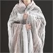 Beautyrest Polyester Oversized Faux Tip Dye Heated Throw in Blush Pink/Gray