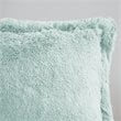 Intelligent Design Polyester Back Solid Shaggy Long Fur Comforter Set in Aqua