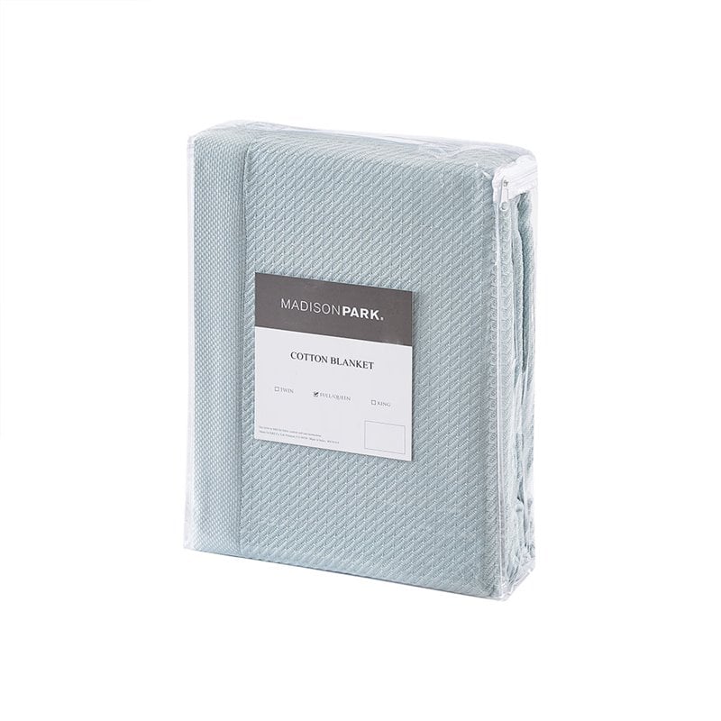 Madison Park 100 Percent Egyptian Cotton Solid Blanket in Light Blue