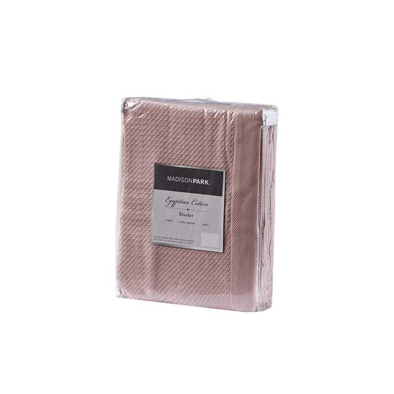 Madison Park 100 Percent Egyptian Cotton Solid Blanket in Rose Pink