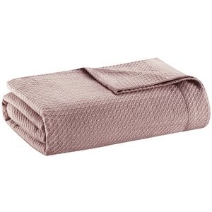 Madison Park 100 Percent Egyptian Cotton Solid Blanket in Rose Pink