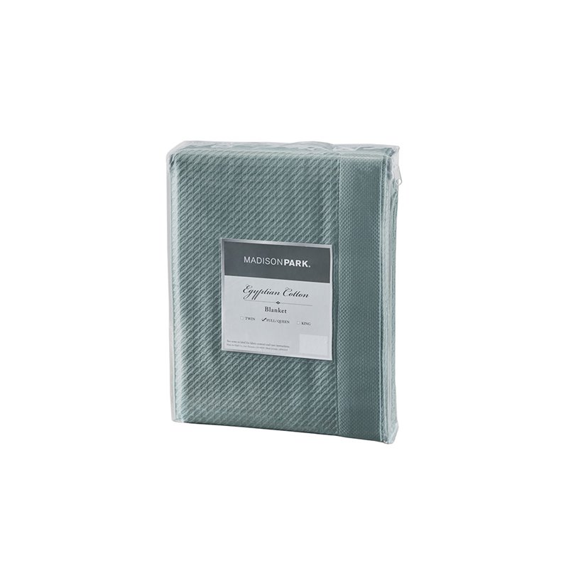 Madison Park 100 Percent Egyptian Cotton Solid Blanket in Teal Blue