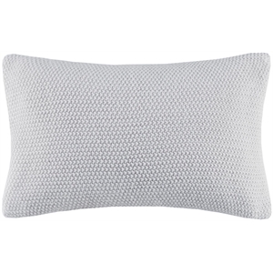INK+IVY 100 Percent Acrylic Knitted Oblong Pillow Cover in Gray