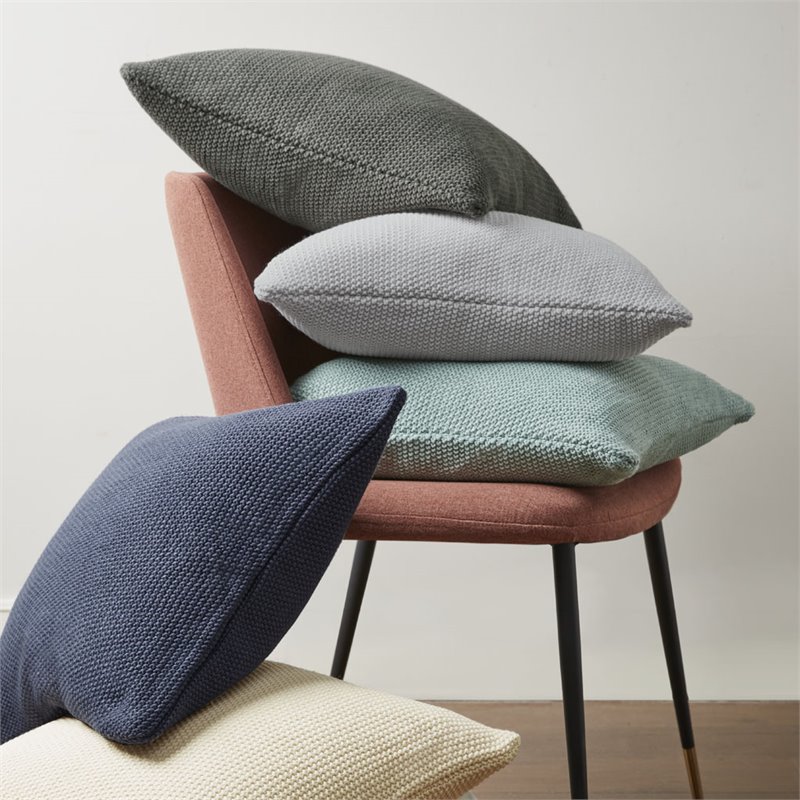 INK+IVY 100 Percent Acrylic Knitted Square Pillow Cover in Indigo Blue