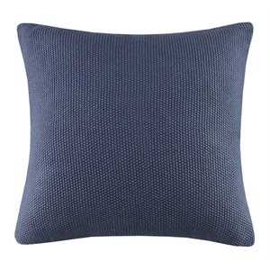 INK+IVY 100 Percent Acrylic Knitted Square Pillow Cover in Indigo Blue