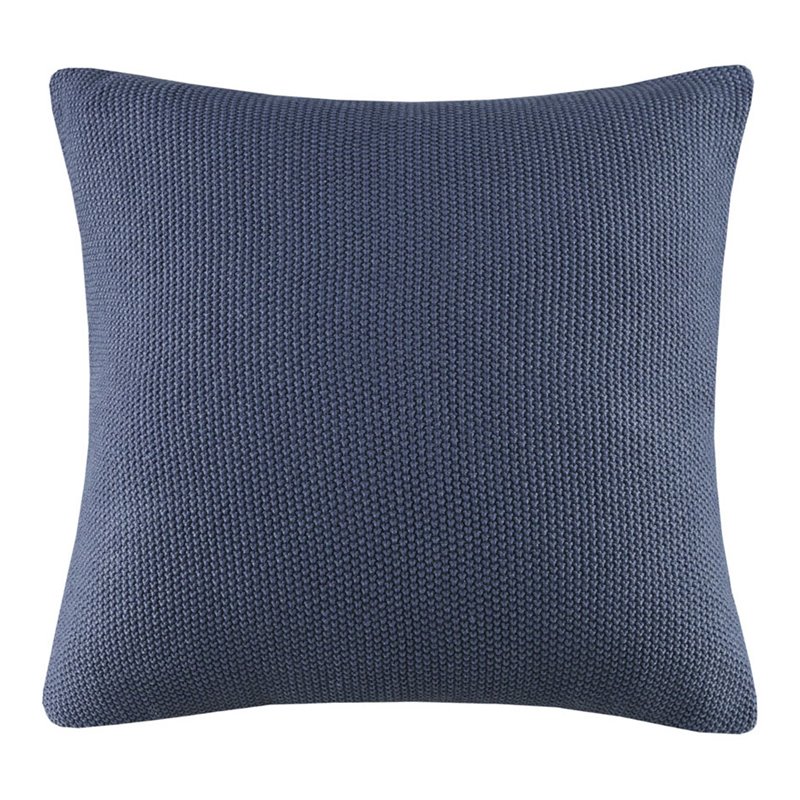 INK+IVY 100 Percent Acrylic Knitted Euro Pillow Cover in Indigo Blue