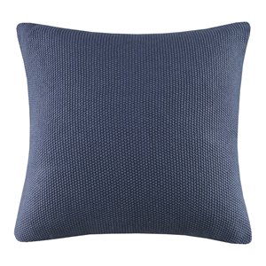 INK+IVY 100 Percent Acrylic Knitted Euro Pillow Cover in Indigo Blue
