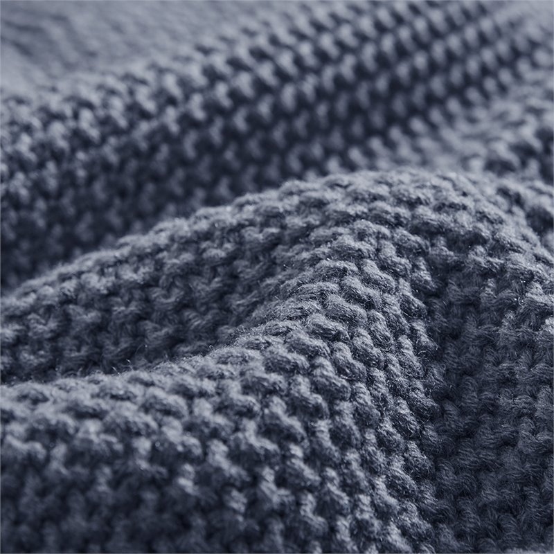 INK+IVY Bree 100 Percent Acrylic Knitted Throw in Indigo Blue