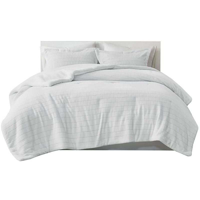 True North by Sleep Philosophy Laurie Jacquard Velour Comforter Set in Ivory