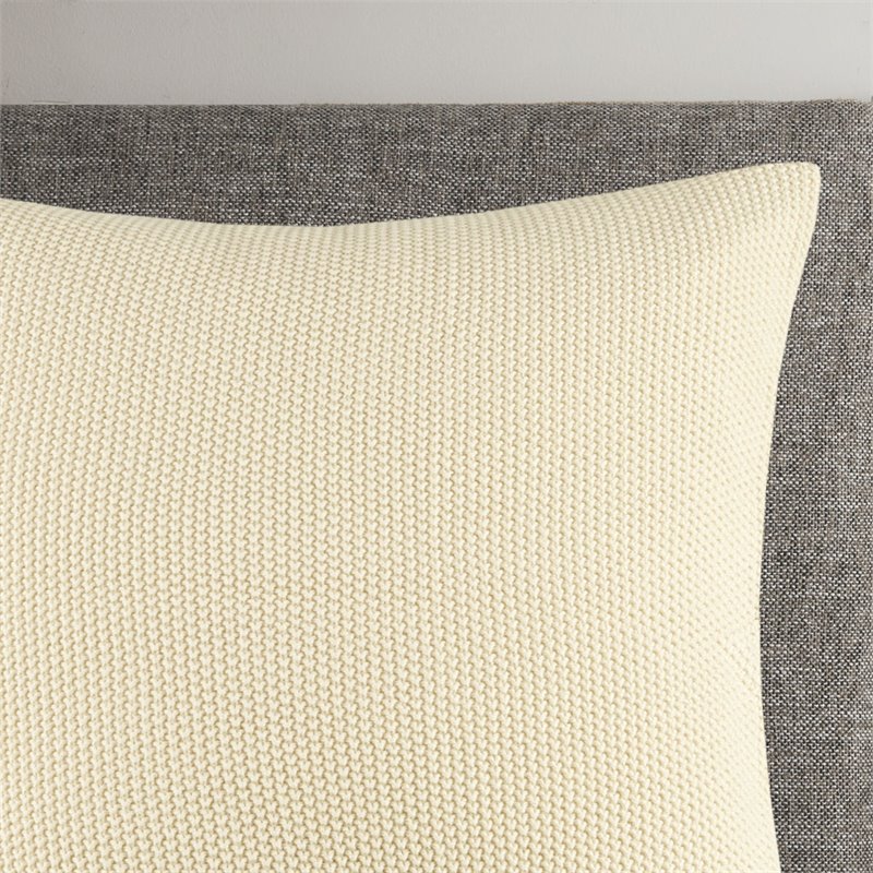 INK+IVY 100 Percent Acrylic Knitted Euro Pillow Cover in Ivory