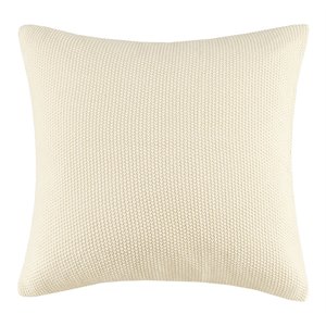 INK+IVY 100 Percent Acrylic Knitted Euro Pillow Cover in Ivory