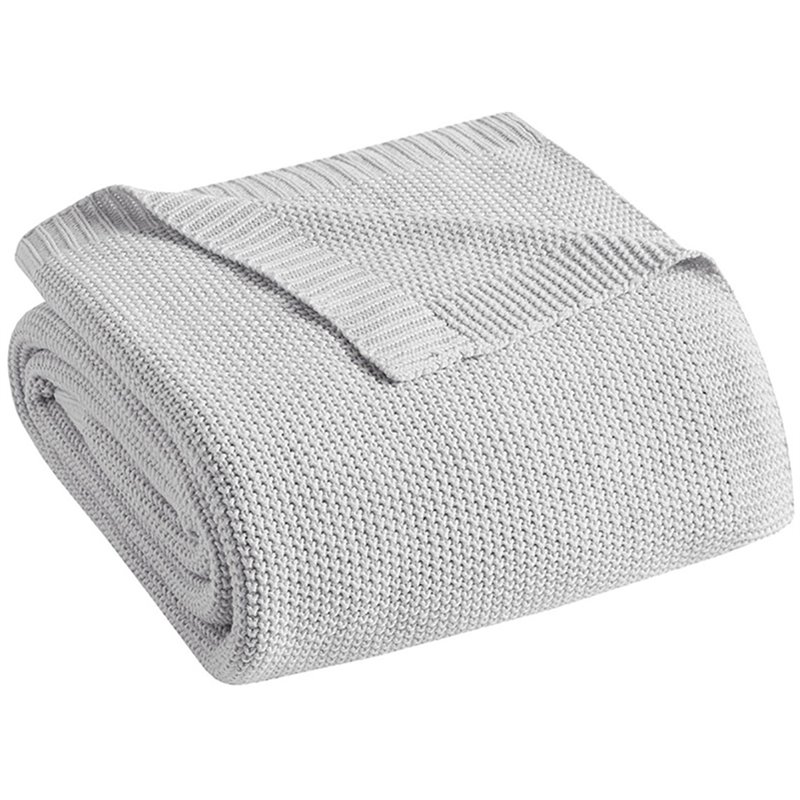 INK+IVY Bree 100 Percent Acrylic Knitted Blanket in Gray Finish