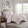 Madison Park Polyester Long Fur to Mink Comforter Set in Blush Pink