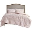 Madison Park Polyester Long Fur to Mink Comforter Set in Blush Pink