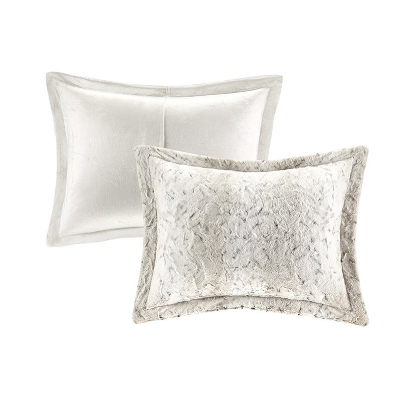 Madison Park 100 Percent Polyester Comforter Set in Snow Leopard White