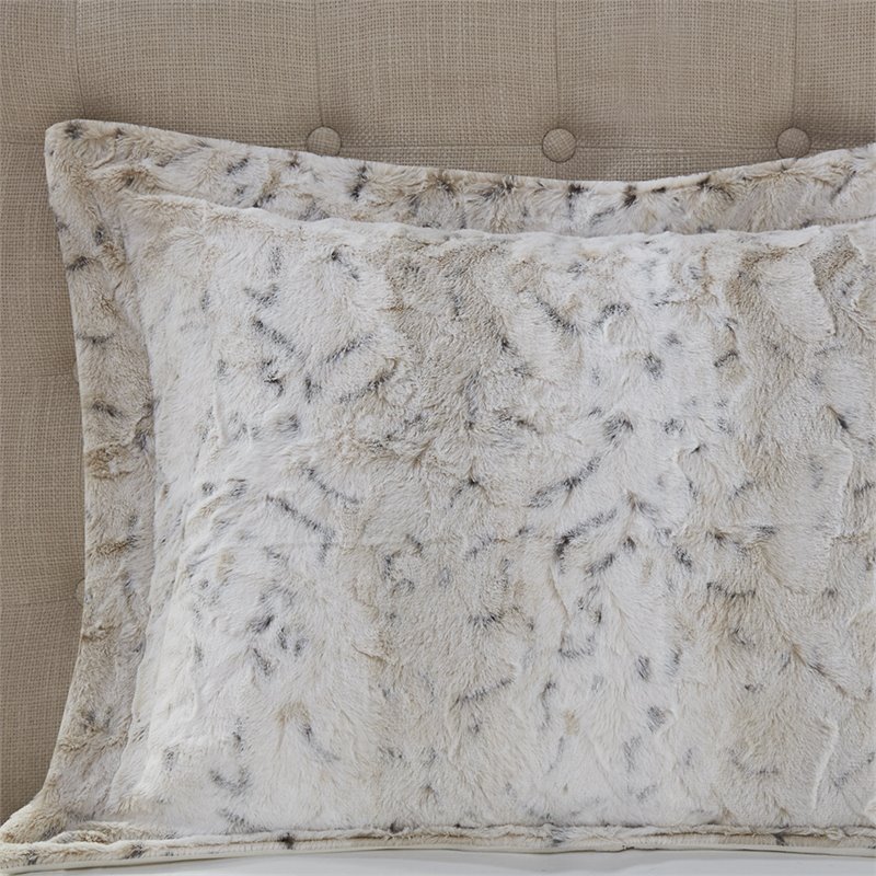 Madison Park 100 Percent Polyester Comforter Set in Snow Leopard White