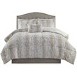 Madison Park 100 Percent Polyester Comforter Set in Snow Leopard White