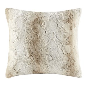 Madison Park Polyester Long Fur Pillow with Knife Edge in Sand Brown