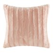 Madison Park Polyester Brushed Faux Long Fur Square Pillow in Blush Pink