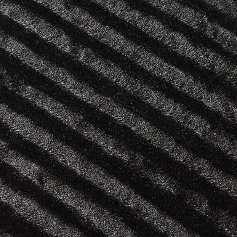 Madison Park 100 Percent Polyester Brushed Long Fur Knitted Throw in Black