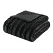 Madison Park 100 Percent Polyester Brushed Long Fur Knitted Throw in Black