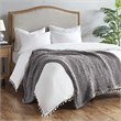 Madison Park 100 Percent Acrylic Chunky Twice Knit Throw in Charcoal