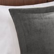 Woolrich Polyester Solid Low Pile Velour to Berber Comforter Set in Charcoal