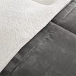 Woolrich Polyester Solid Low Pile Velour to Berber Comforter Set in Charcoal